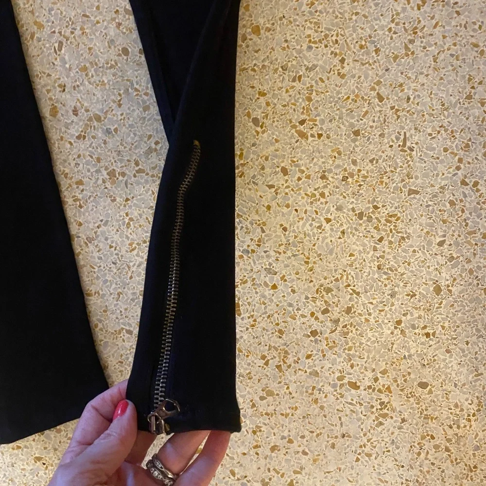 $228 Rag & Bone Zip Black Kensington Moto Jeans Size 28